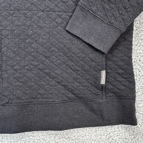 Eddie Bauer Sweater Men's 2XL Dark Gray Quilted 1/4 Snap Pullover Outdoor Hiking - Picture 4 of 10